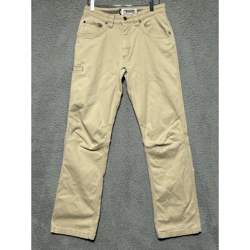 Mountain Khakis Camber 105 Pants Mens 30x32 Tan Stretch Gusset Knee Camping
